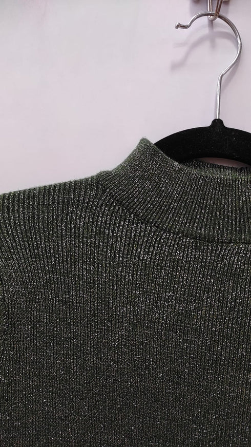 High Neck Shimmer Pullover